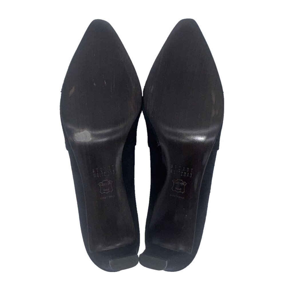 Stuart Weitzman Woman's Suede Leather heel Navy Tassel Heels 9 - Picture 10 of 12